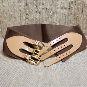 Vintage Garay Women's M Leather Buckle Stretch Belt